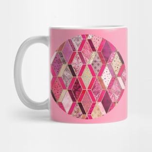 Wild Pink & Pretty Diamond Patchwork Pattern Mug